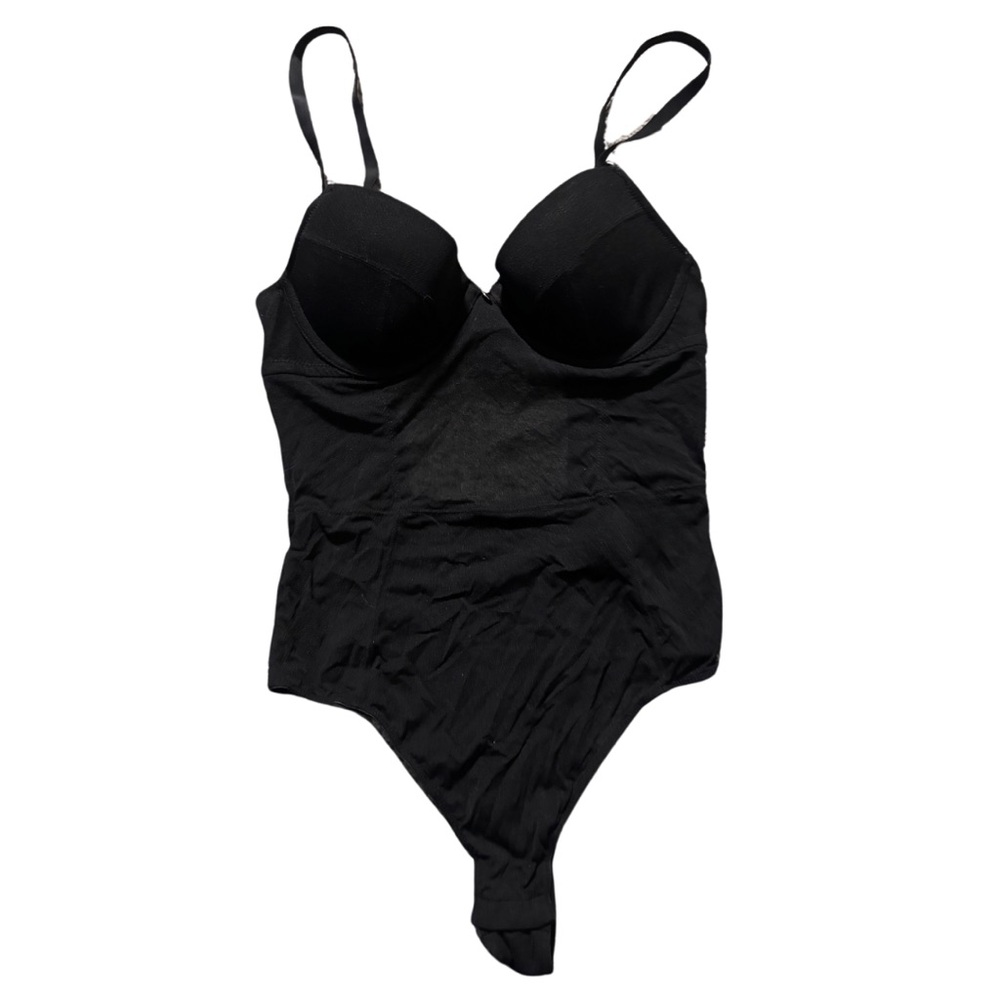 H&M Black Sheer Padded-Cup Bodysuit